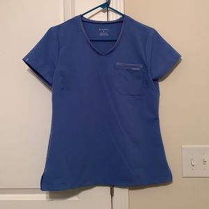 Jaanuu Scrub Top. Size small. Ceil blue.